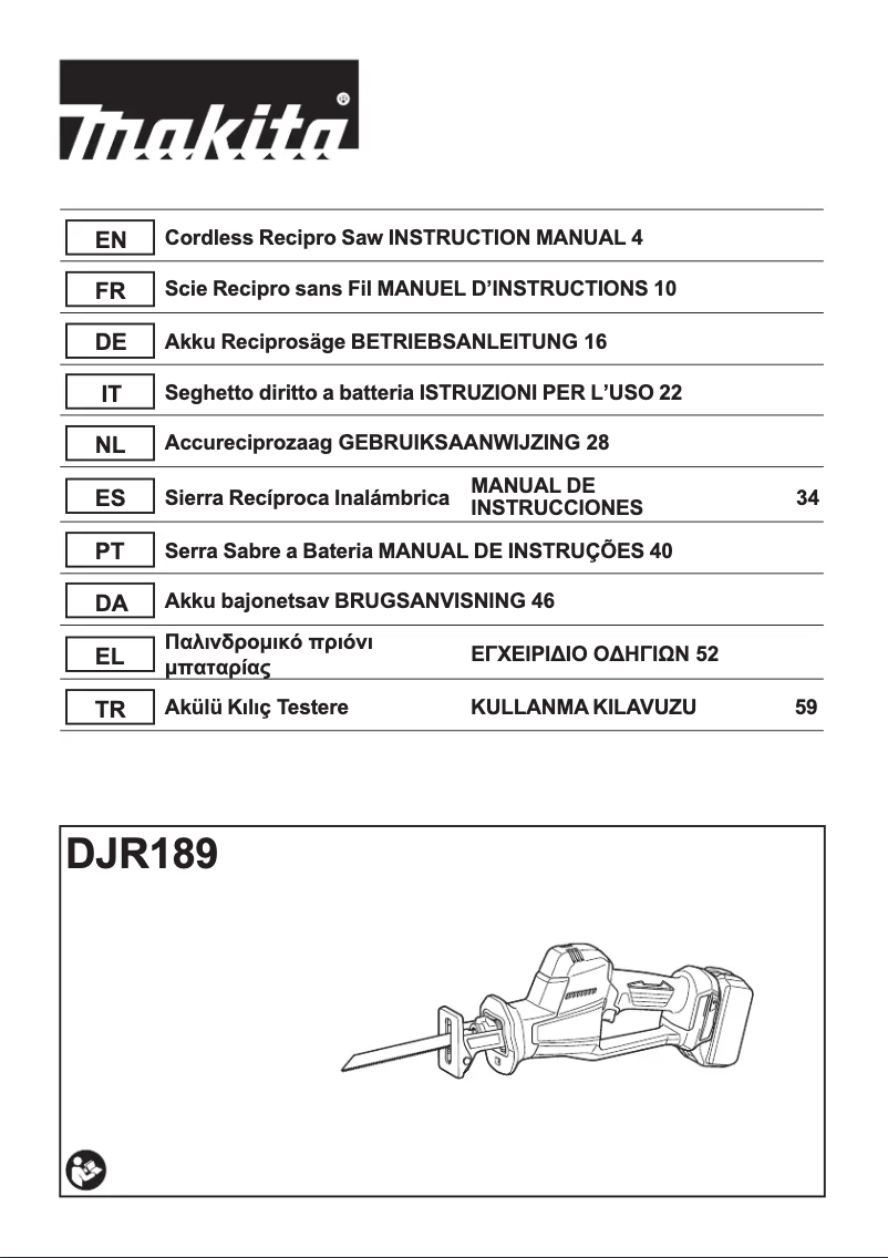 Imagen de la primera página del manual del dispositivo DJR189