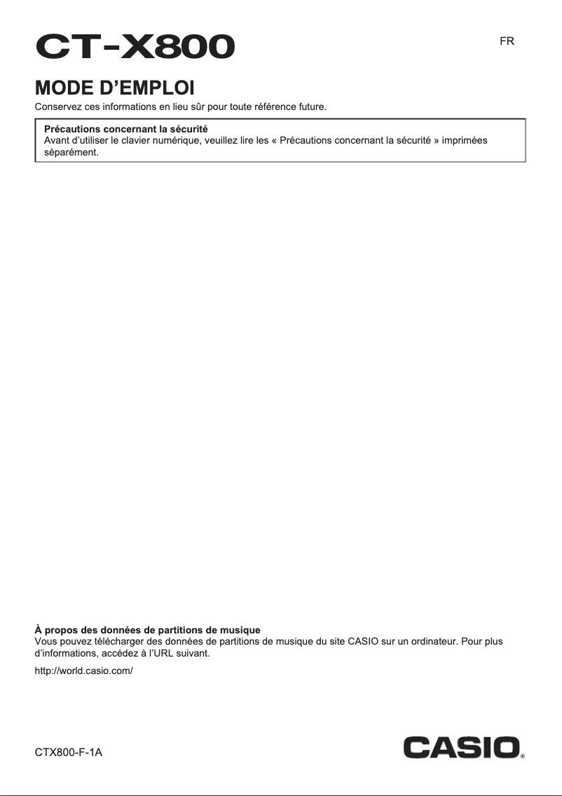 Imagen de la primera página del manual del dispositivo CT-X800