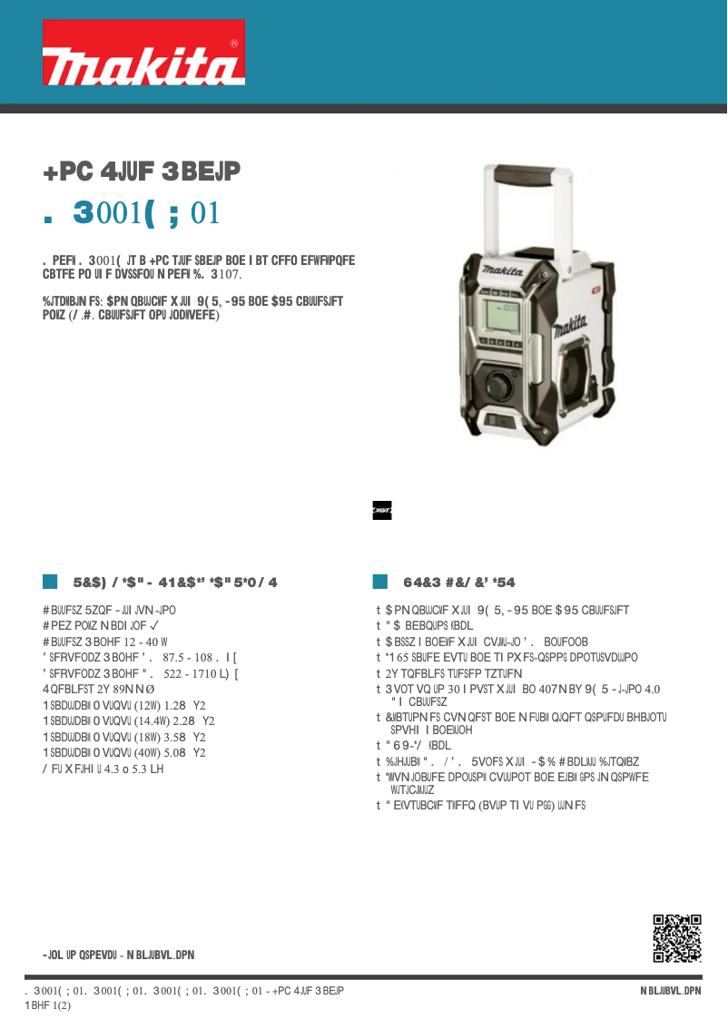 Imagen de la primera página del manual del dispositivo MR001GZ01