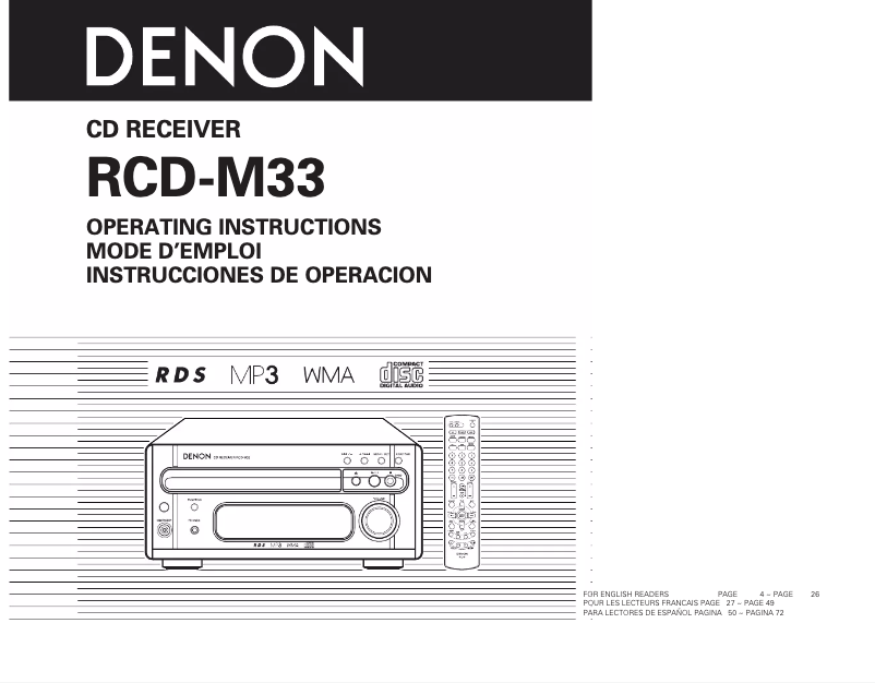 Imagen de la primera página del manual del dispositivo RCD-M33
