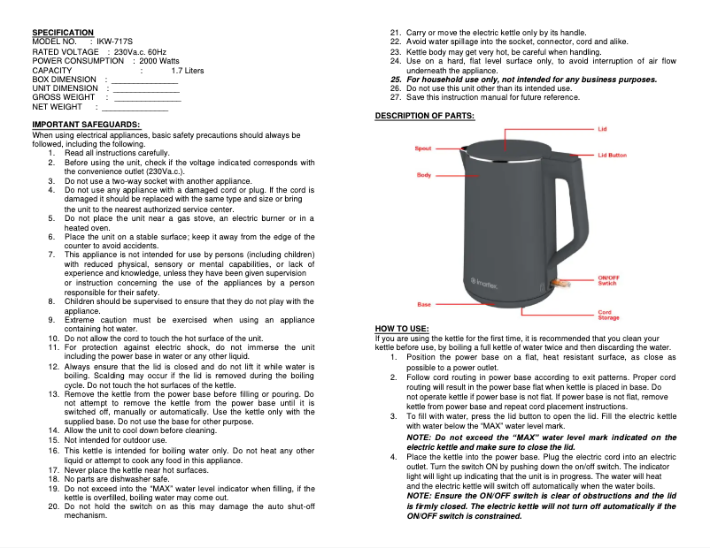 Página 1 del manual Manual de usuario Imarflex IKW-717S