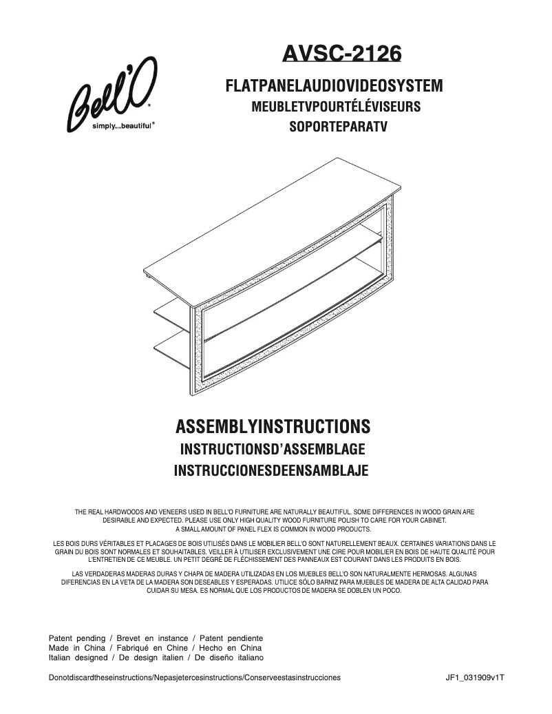 Página nº 1 - Manual de usuario Bell'O AVSC-2126