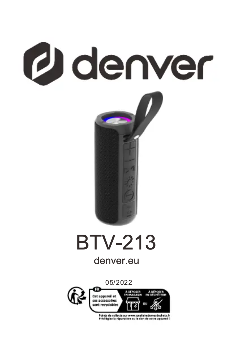 Página 1 del manual Manual de usuario Denver BTV-213