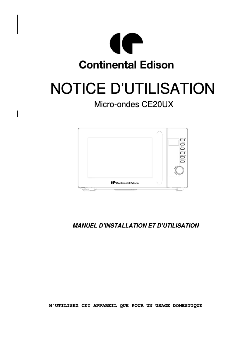 Imagen de la primera página del manual del dispositivo CE20UX