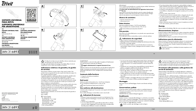 Imagen de la primera página del manual del dispositivo IAN 316893