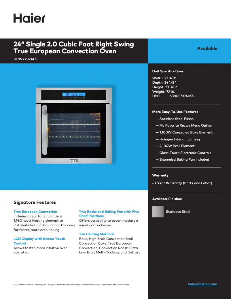 Imagen de la primera página del manual del dispositivo HCW225RAES