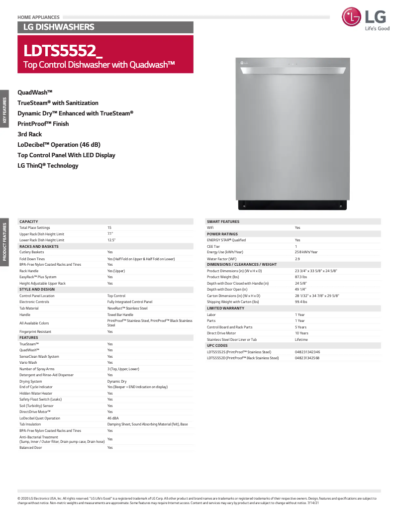 Imagen de la primera página del manual del dispositivo LDTS5552D