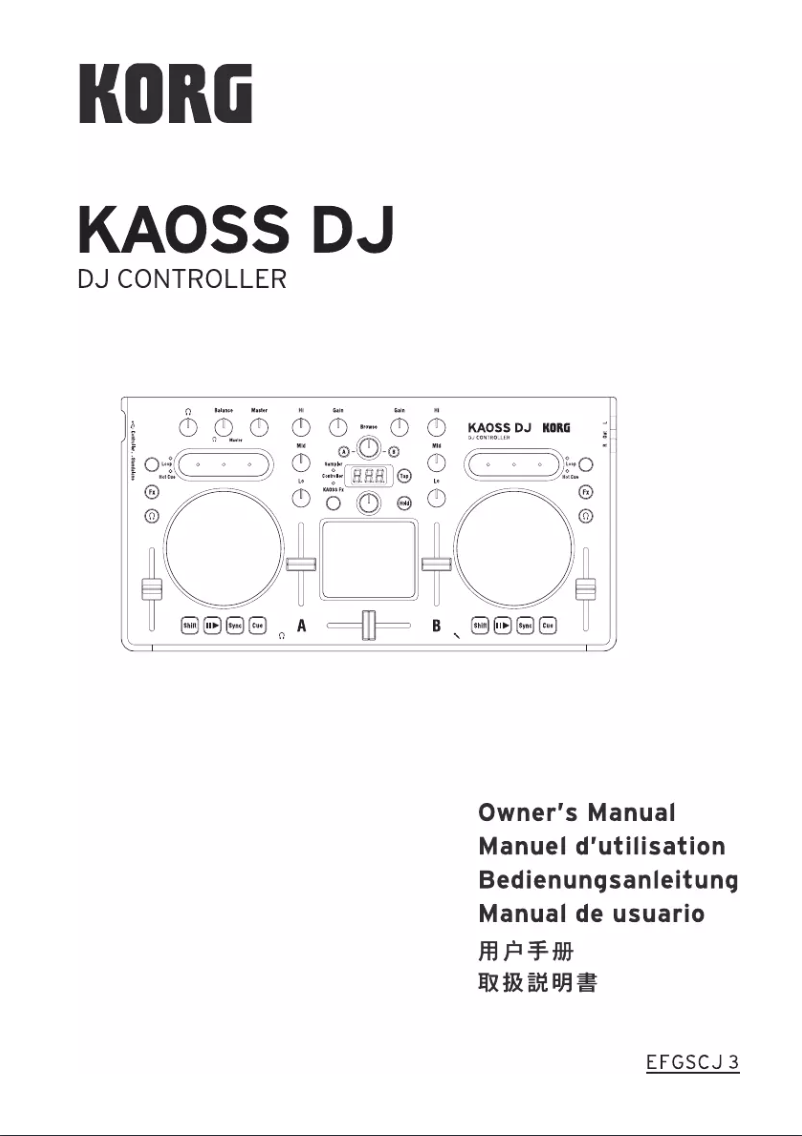 Imagen de la primera página del manual del dispositivo Kaoss DJ