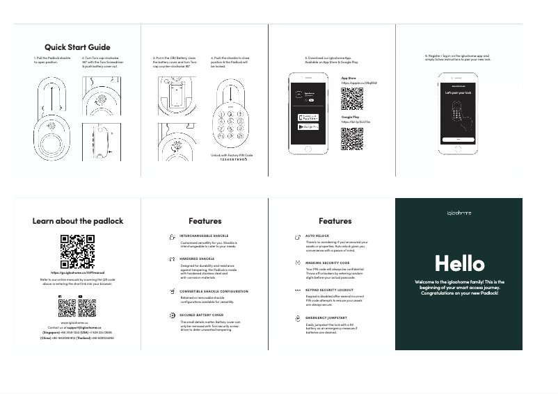Página 1 del manual Manual de usuario igloohome Smart Padlock