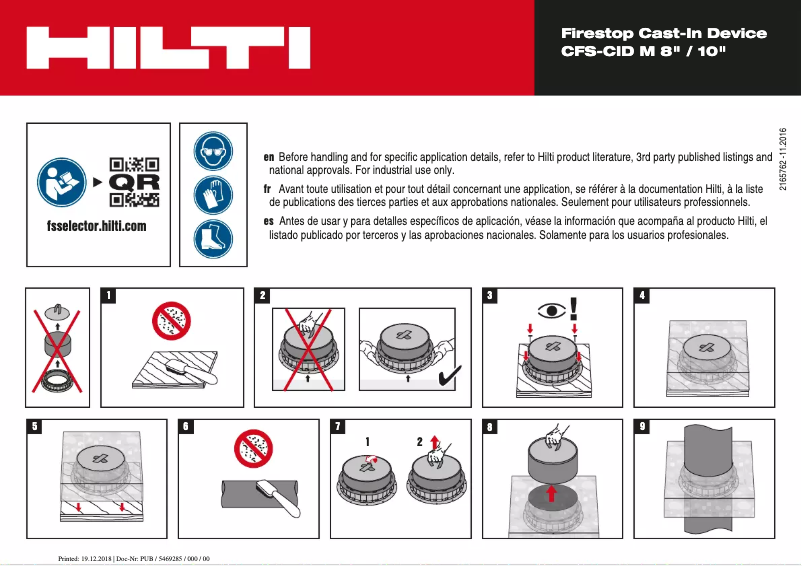 Imagen de la primera página del manual del dispositivo CFS-CID M