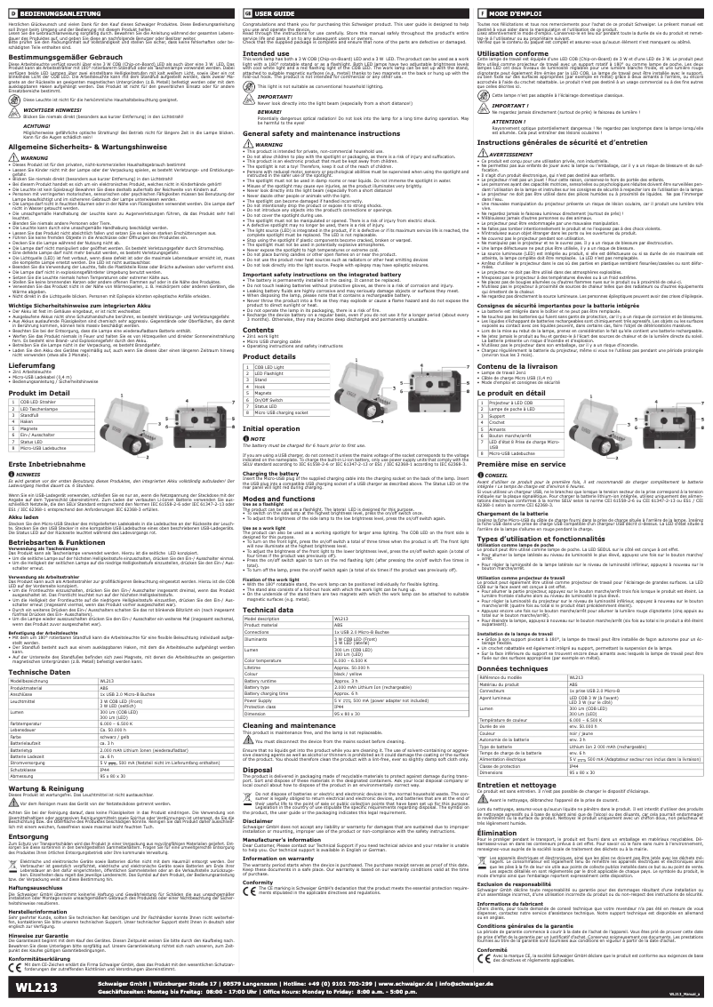 Imagen de la primera página del manual del dispositivo WL213