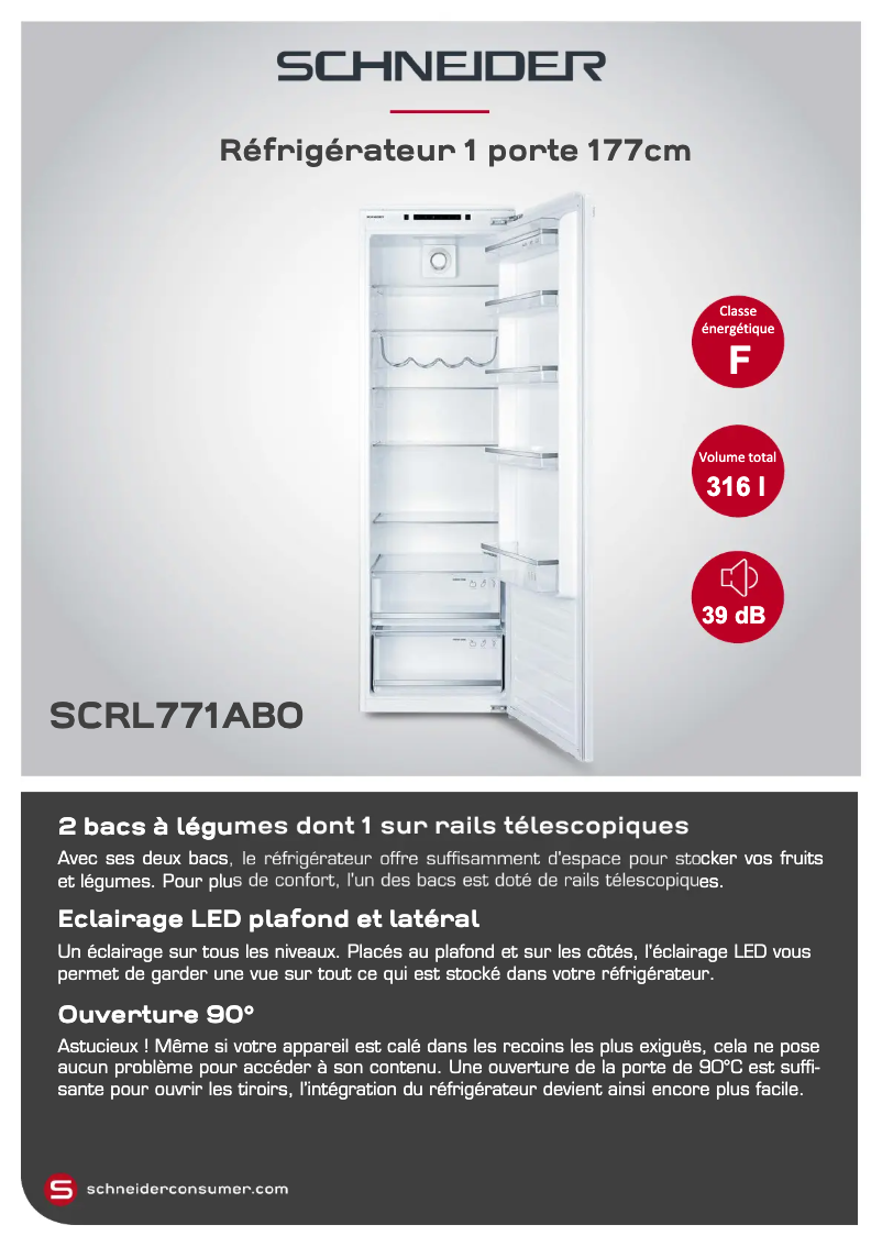 Página 1 del manual Ficha técnica Schneider SCRL771AB0