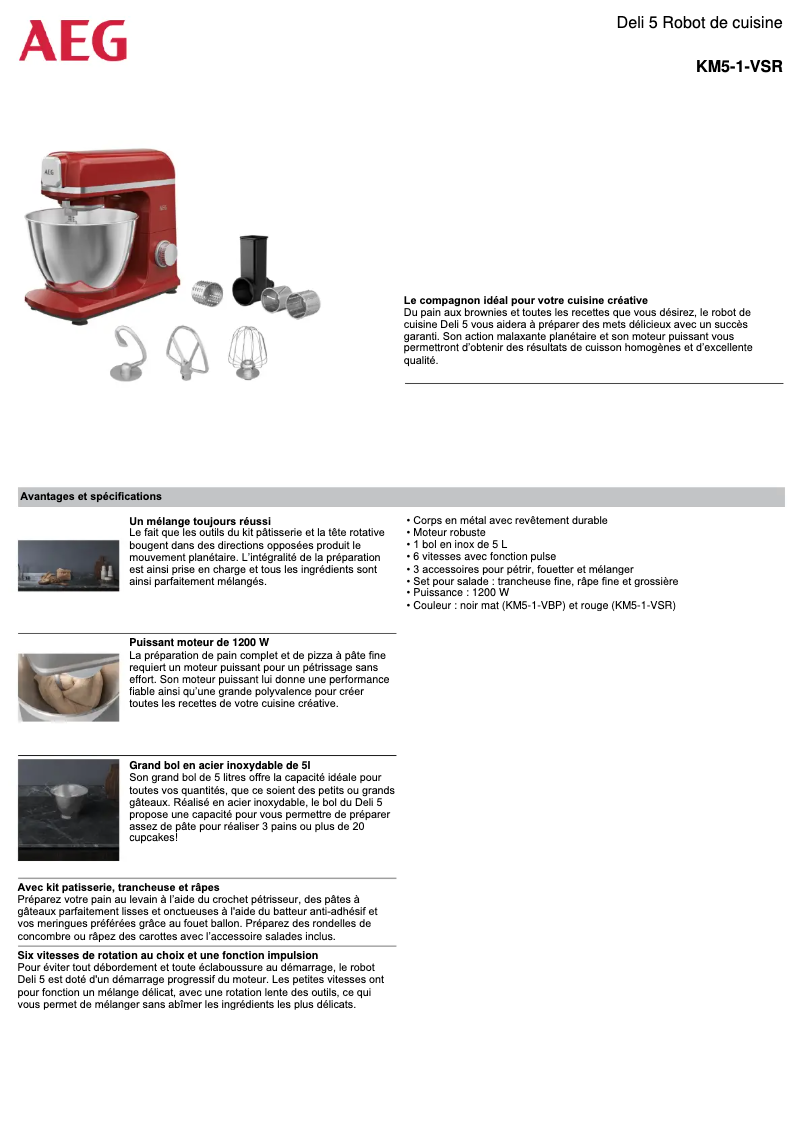 Página nº 1 - Ficha técnica AEG KM5-1-VSR