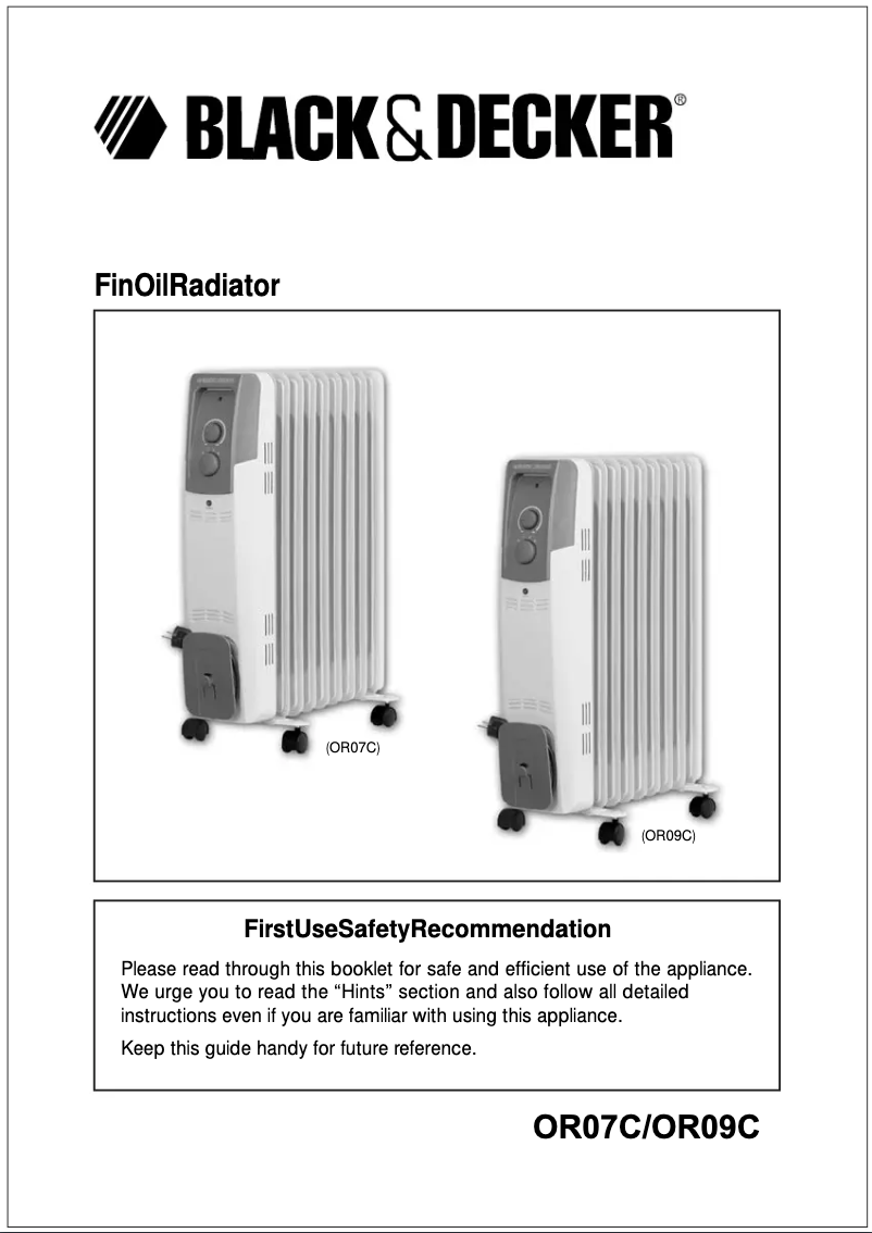 Página 1 del manual Manual de usuario Black & Decker OR09C