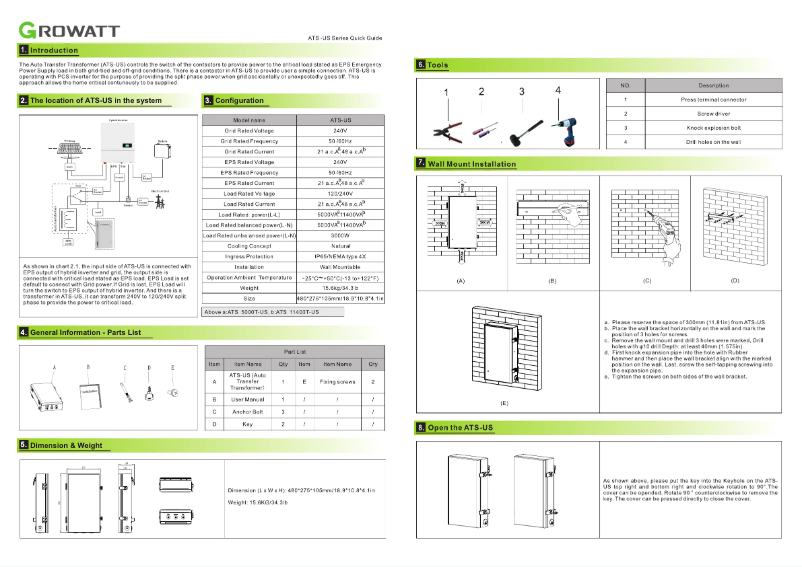 Página 1 del manual Manual de usuario Growatt ATS-US