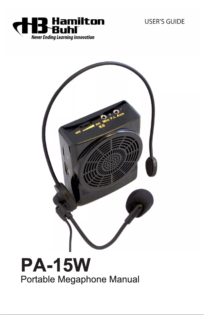 Imagen de la primera página del manual del dispositivo PA-15W