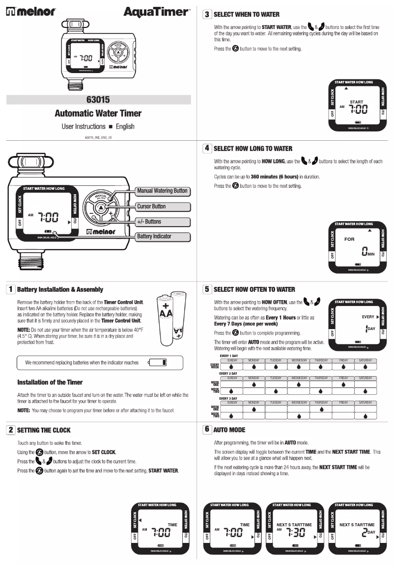 Página 1 del manual Manual de usuario Melnor AquaTimer 63015