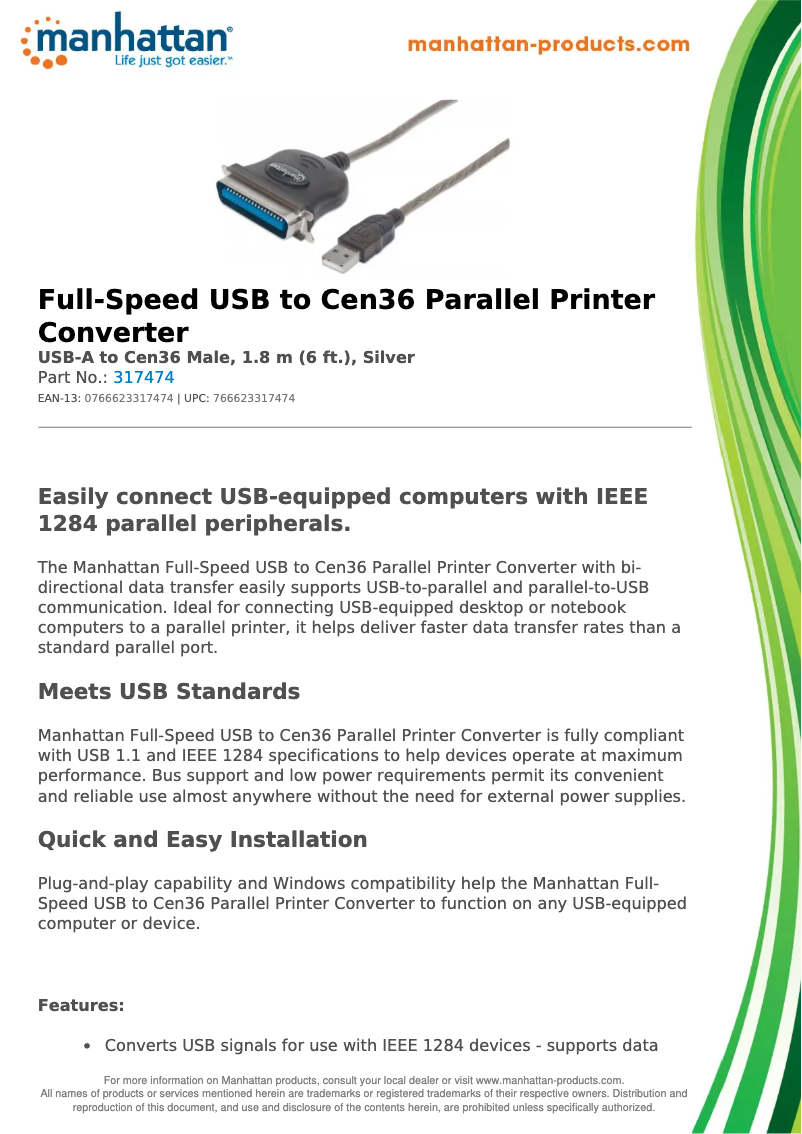 Página nº 1 - Ficha técnica Manhattan 317474