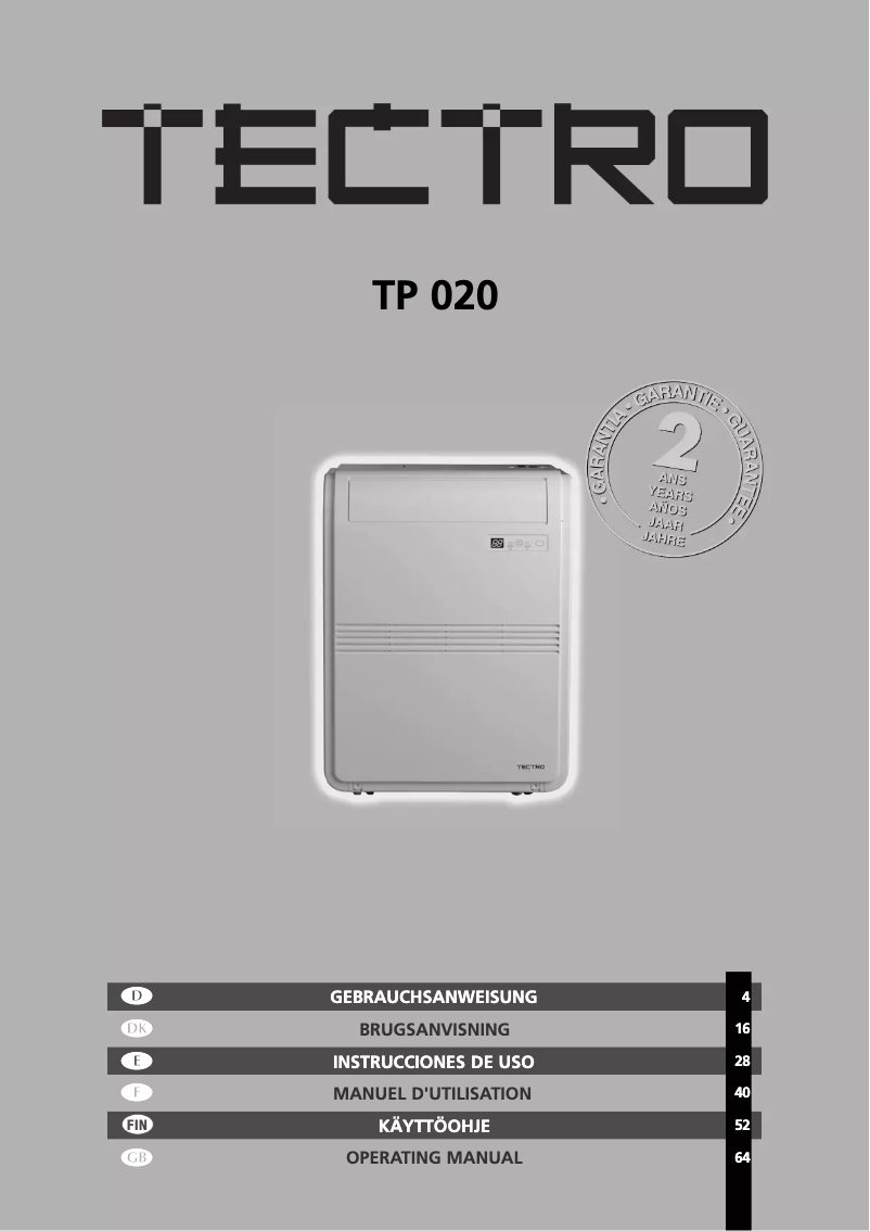 Imagen de la primera página del manual del dispositivo TP 020