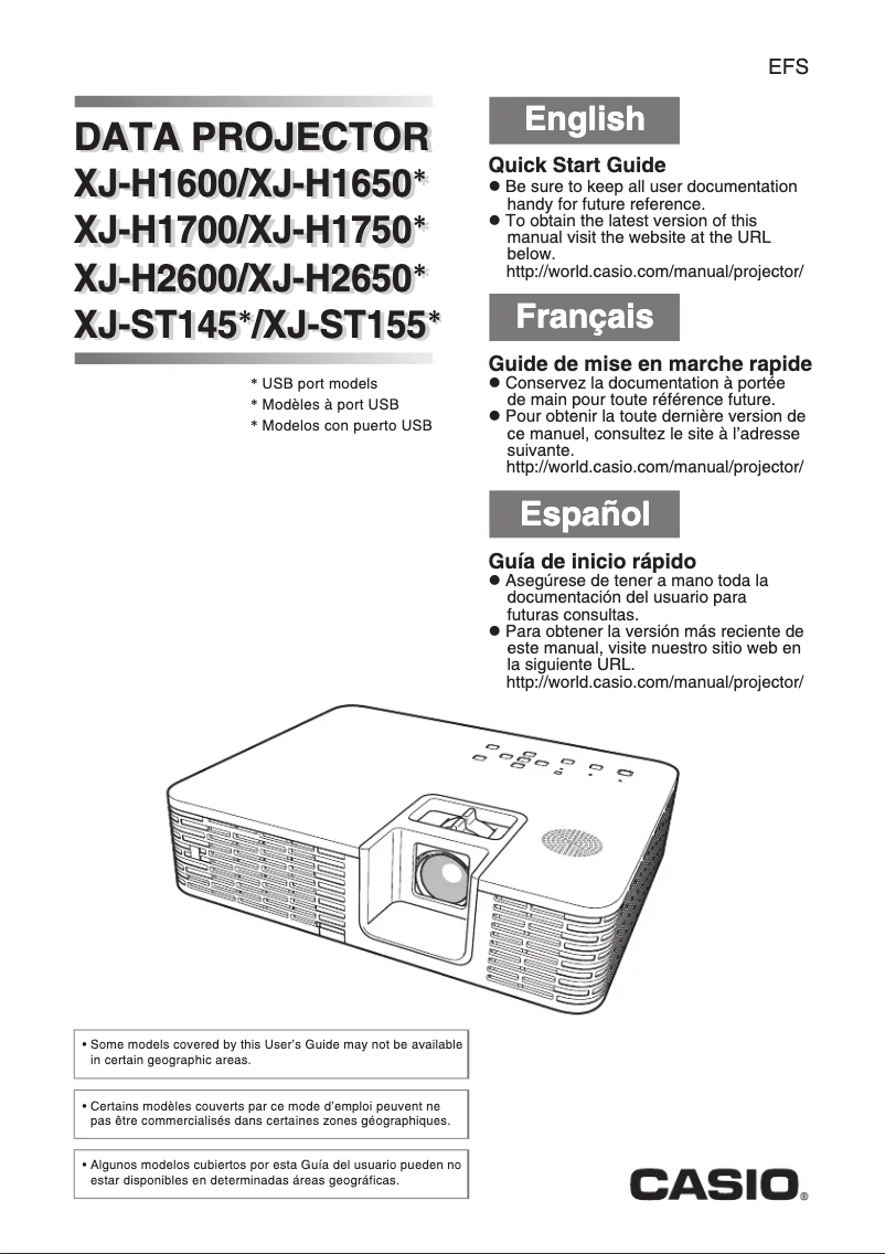 Imagen de la primera página del manual del dispositivo XJ-H2600