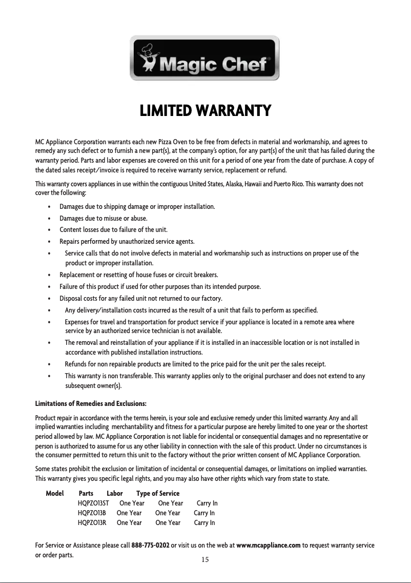 Imagen de la primera página del manual del dispositivo HQPZO13B