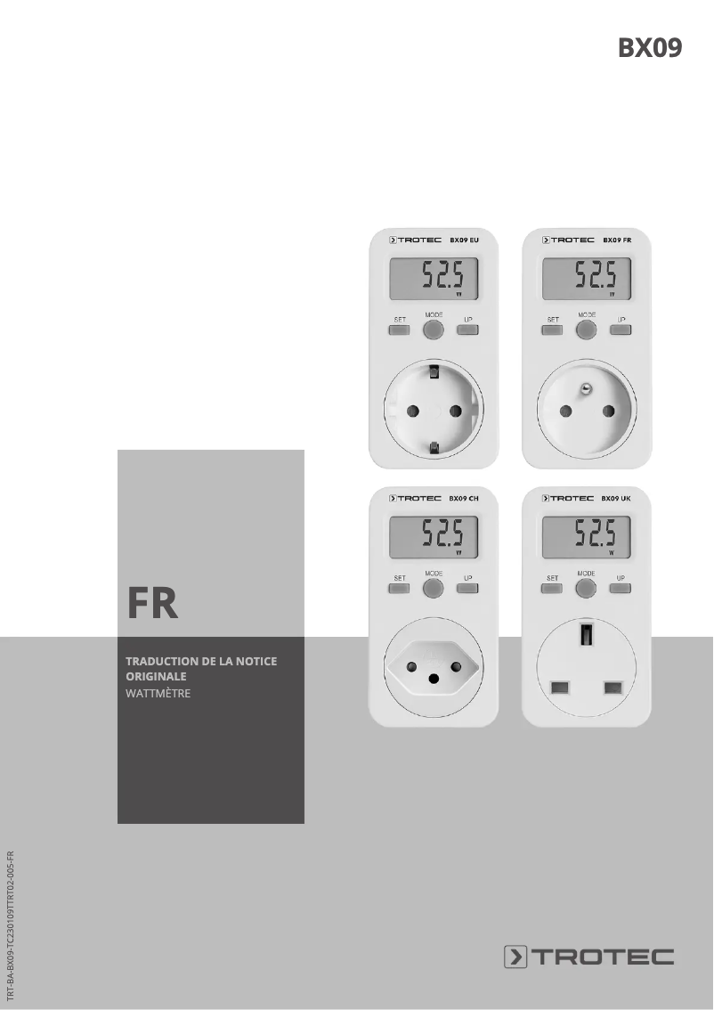 Imagen de la primera página del manual del dispositivo BX09
