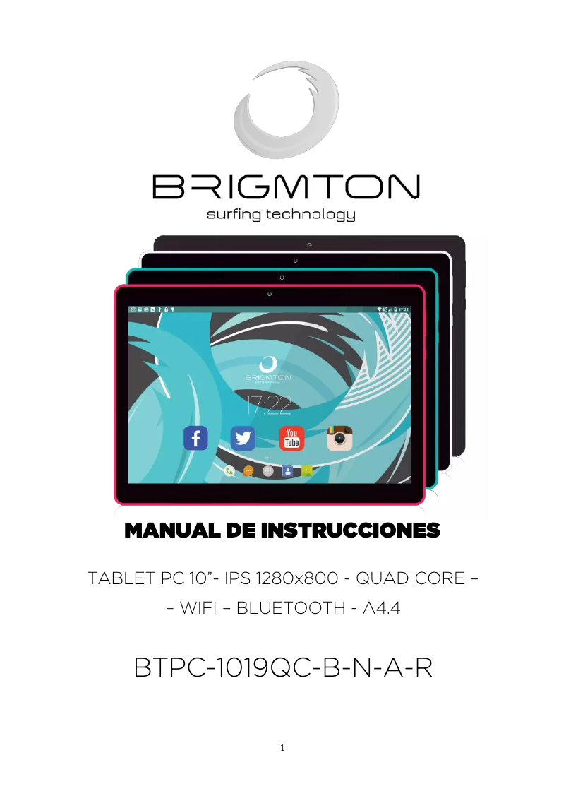 Página 1 del manual Manual de usuario Brigmton BTPC-1019