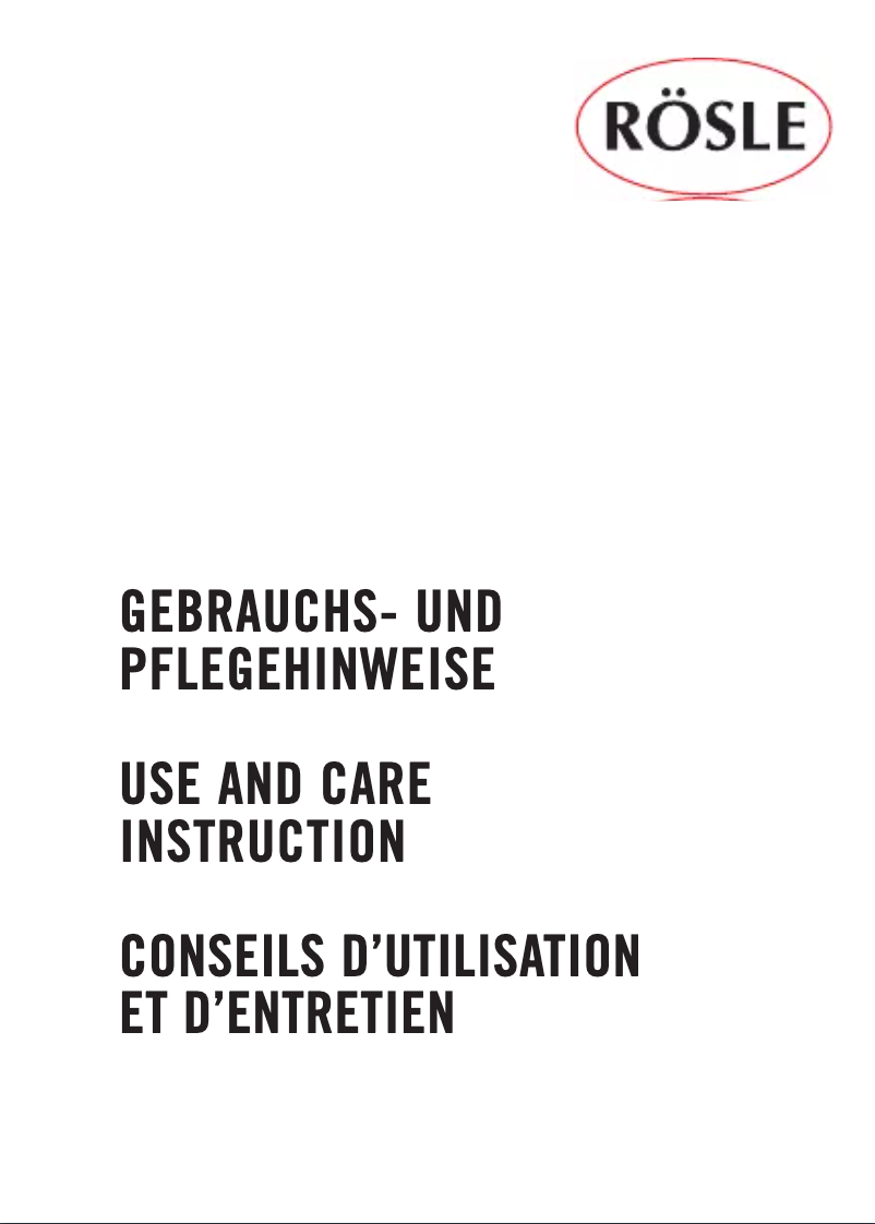 Página nº 1 - Manual de usuario Rösle 95729