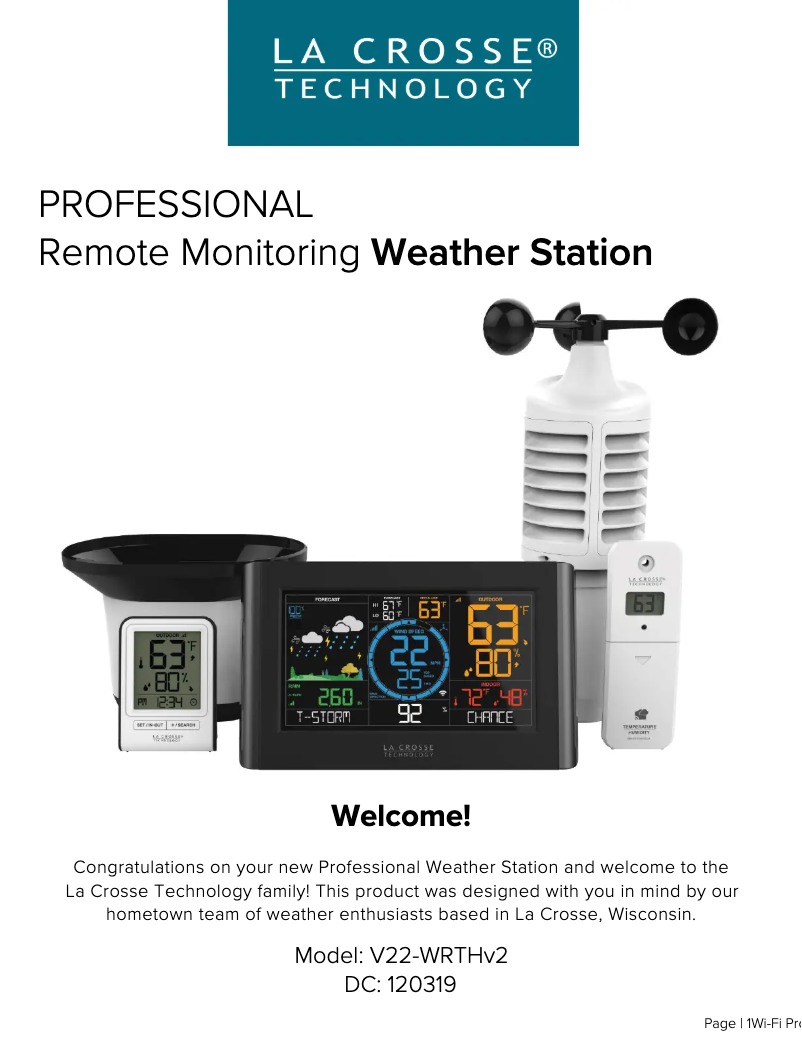Página 1 del manual Manual de usuario La Crosse Technology V22-WRTHV2