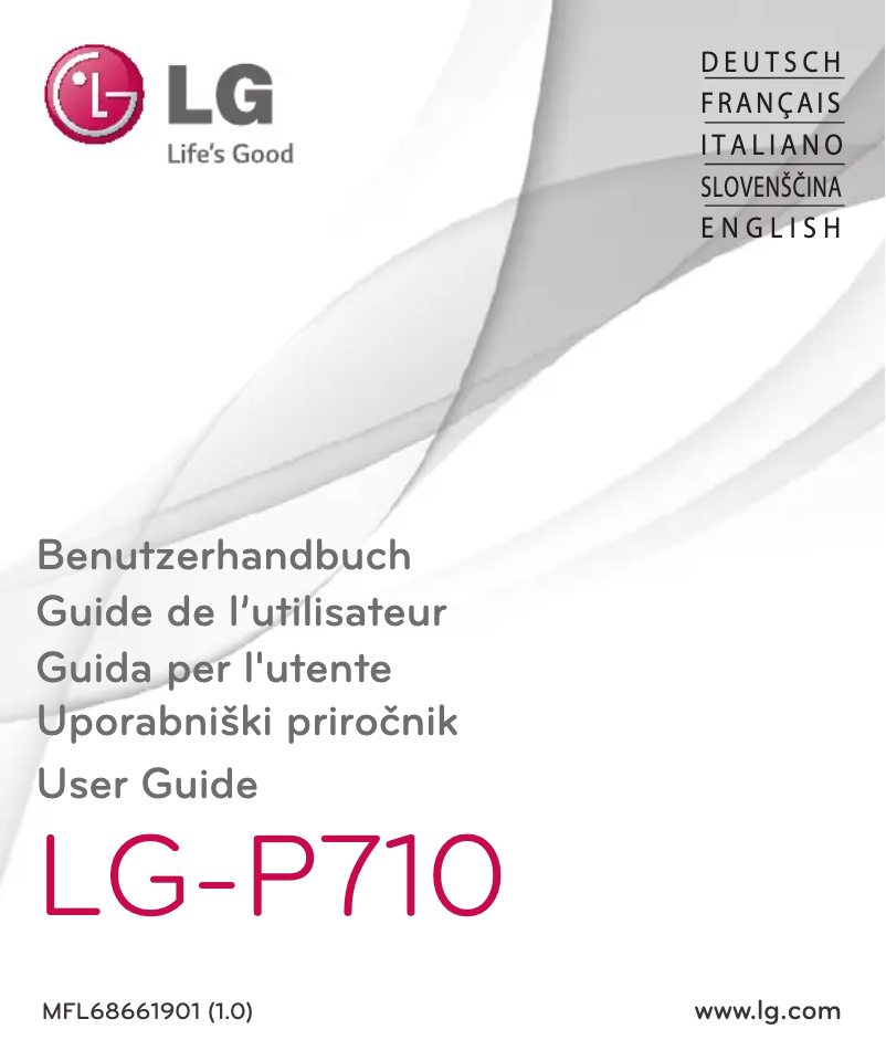Imagen de la primera página del manual del dispositivo LG-P710