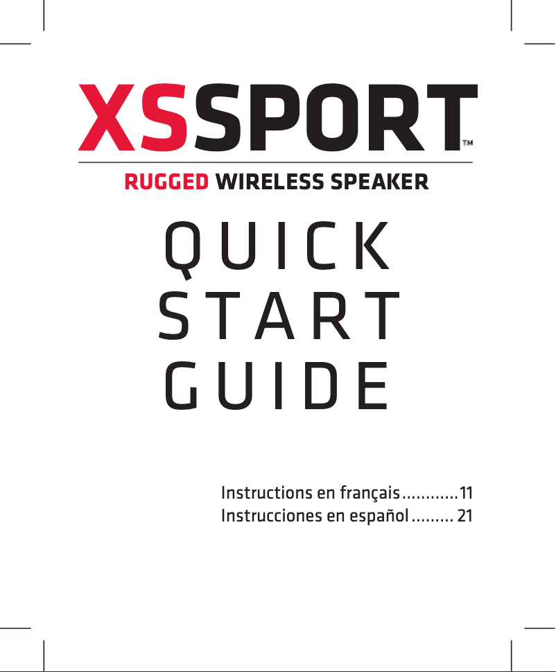 Imagen de la primera página del manual del dispositivo XS Sport