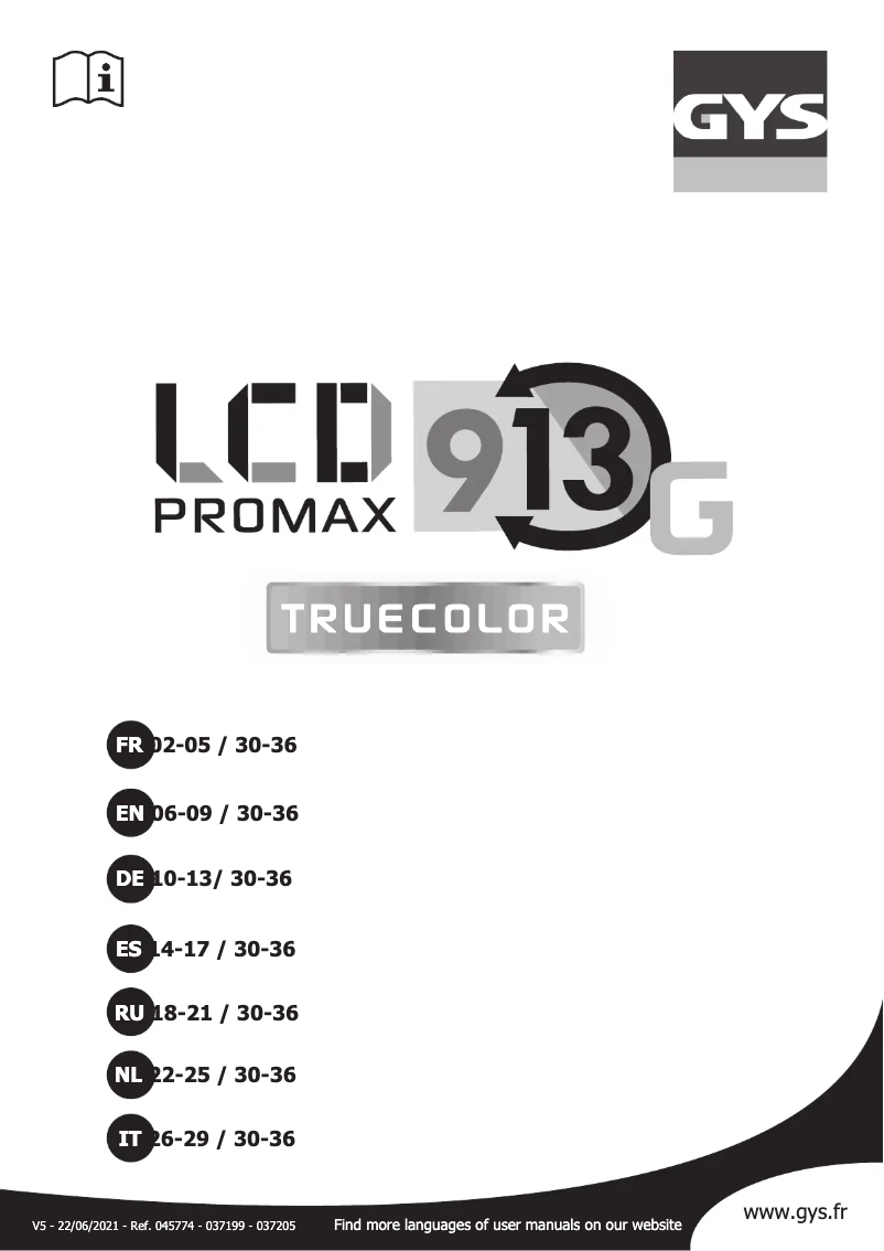 Página 1 del manual Manual de usuario GYS Promax 9-13 G Volcano