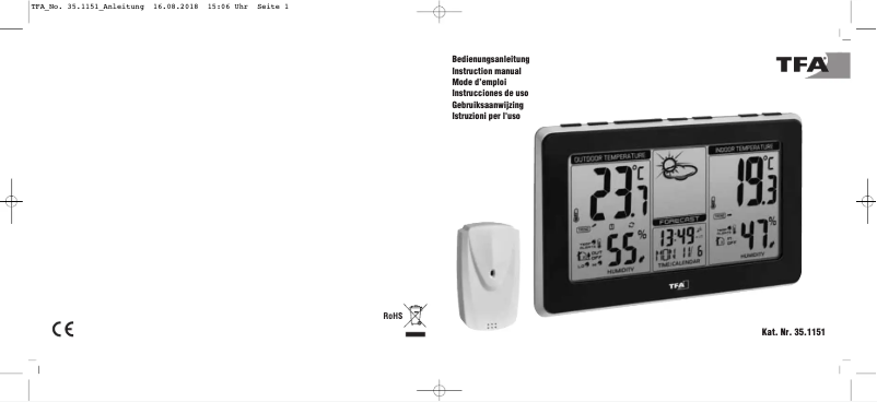 Página nº 1 - Manual de usuario TFA Mondo 35.1151.01