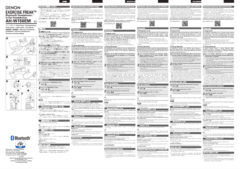 Página 1 del manual Manual de usuario Denon AH-W150