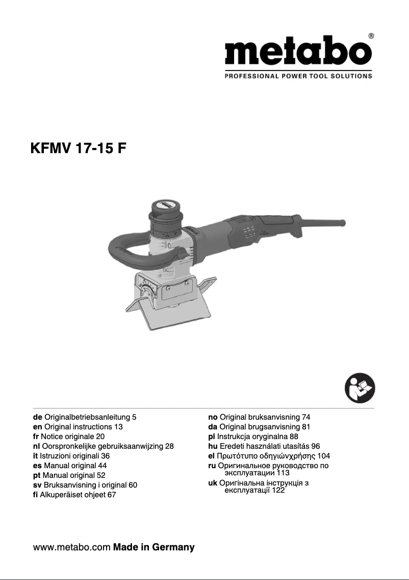 Imagen de la primera página del manual del dispositivo KFMV 17-15 F