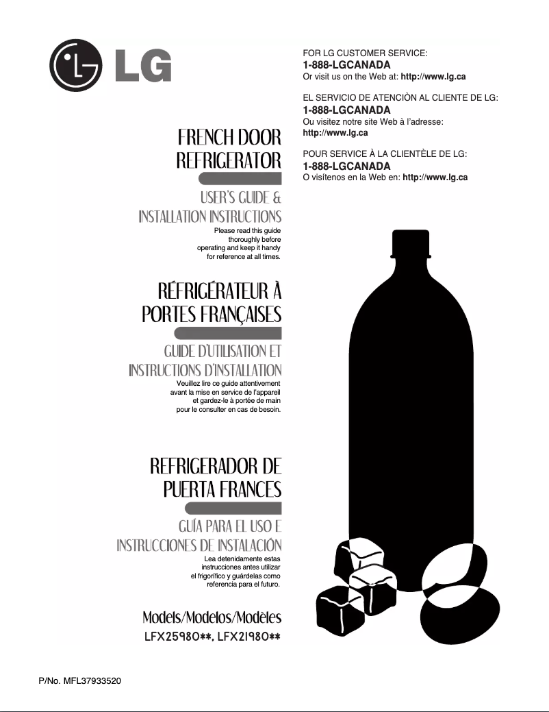 Imagen de la primera página del manual del dispositivo LFX21980ST