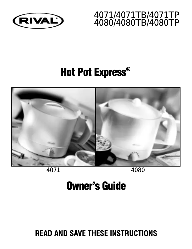 Imagen de la primera página del manual del dispositivo Hot Pot Express 4080