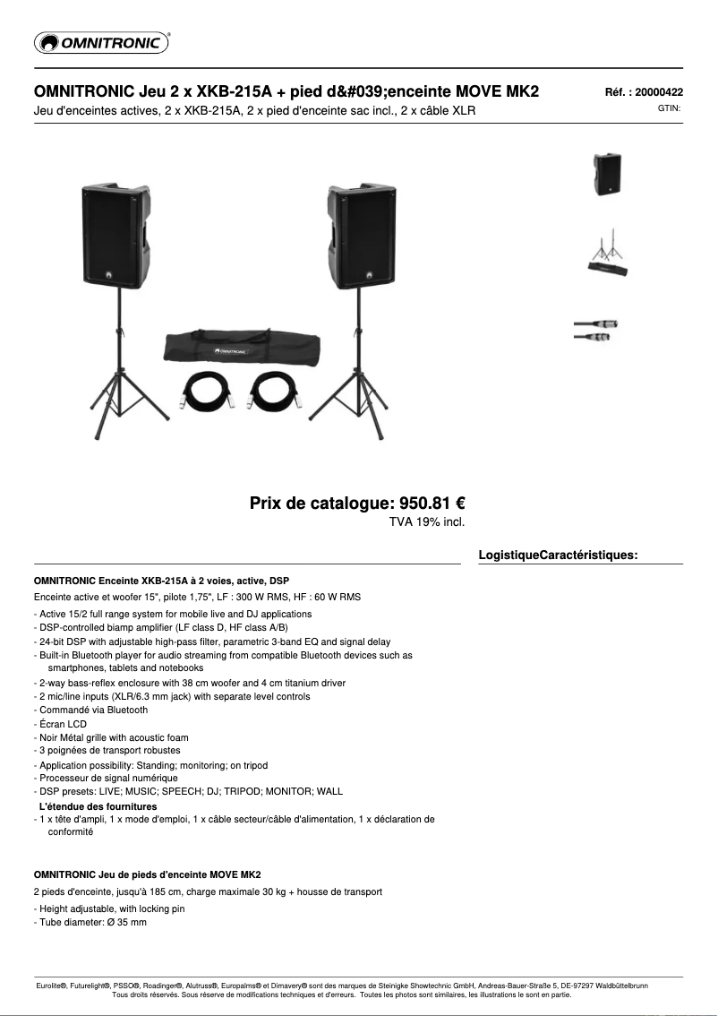 Imagen de la primera página del manual del dispositivo XKB-215A