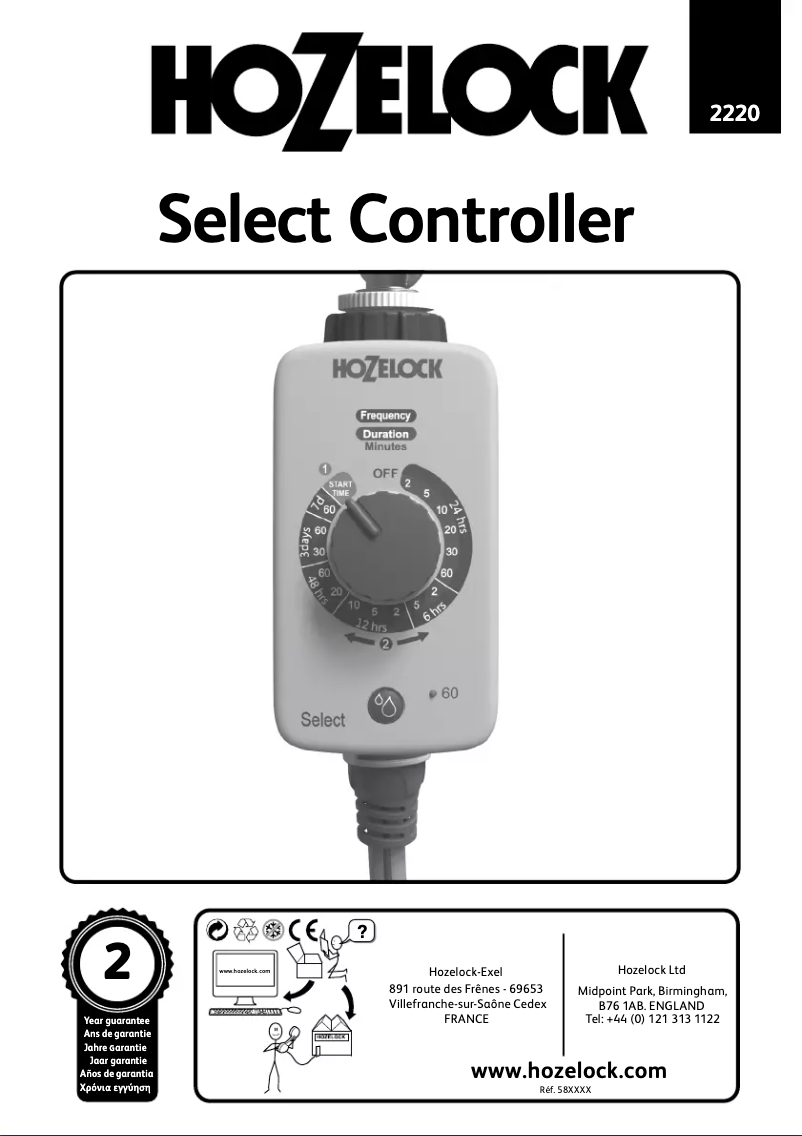 Página 1 del manual Manual de usuario Hozelock Select Controller 2220