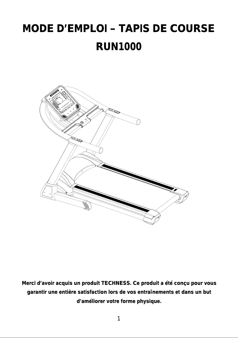Imagen de la primera página del manual del dispositivo Run 1000