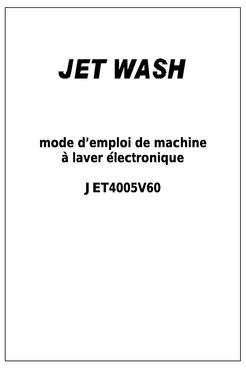 Imagen de la primera página del manual del dispositivo JET4005V60