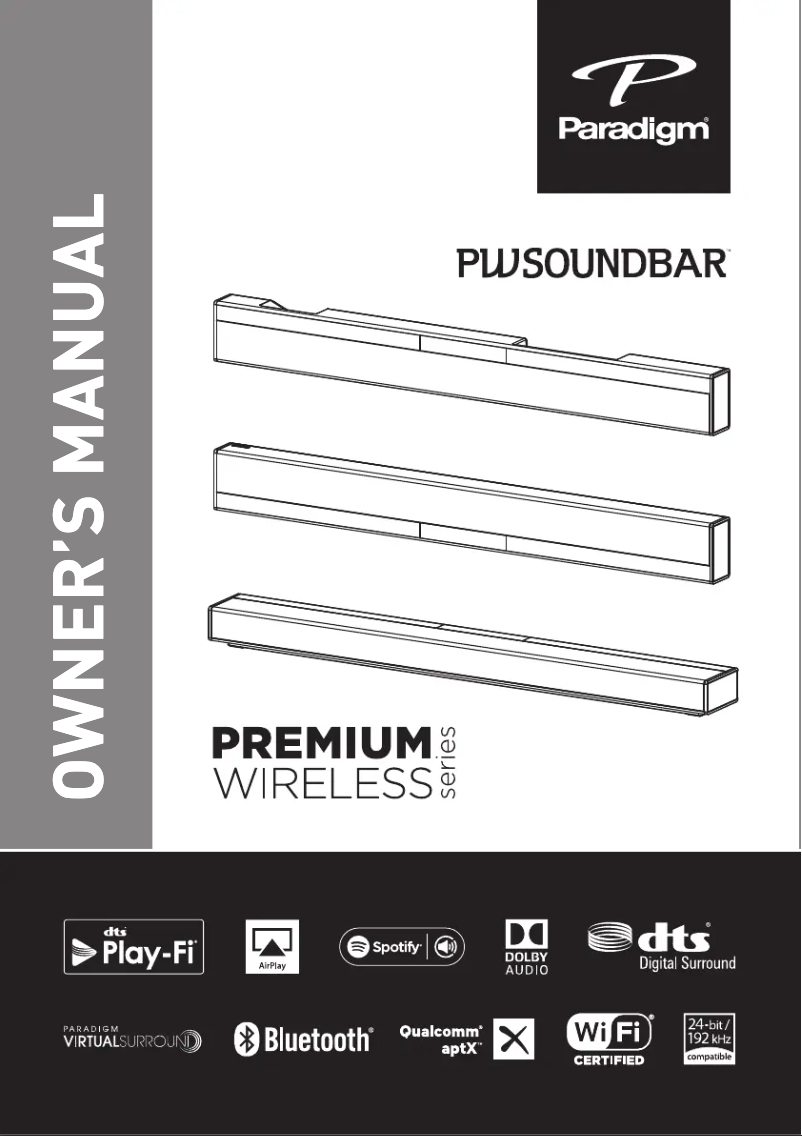 Página 1 del manual Manual de usuario Paradigm PW Soundbar