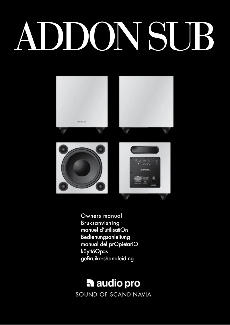 Página 1 del manual Manual de usuario Audio Pro Addon Sub