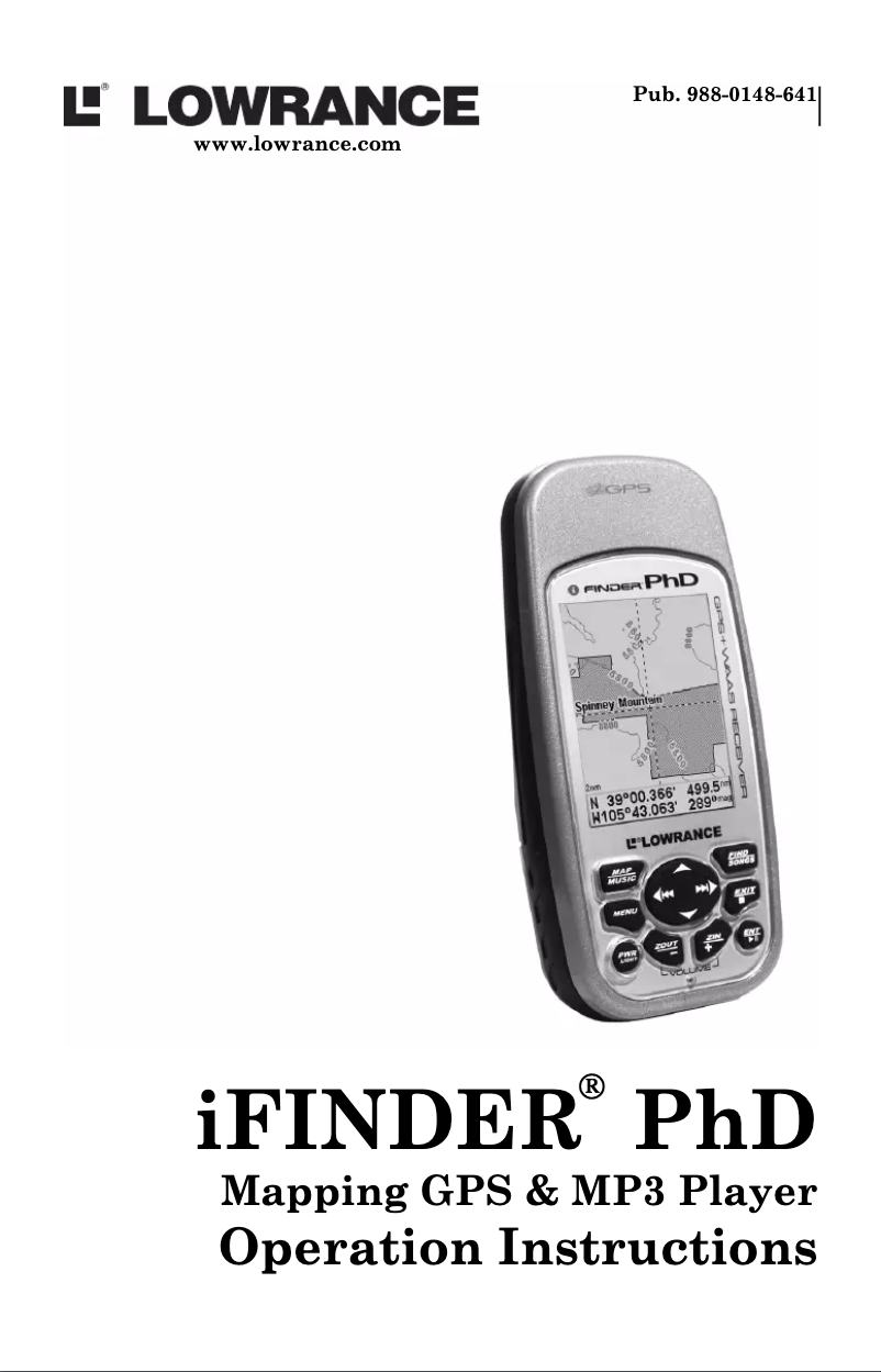 Página nº 1 - Manual de usuario Lowrance IFinder PhD