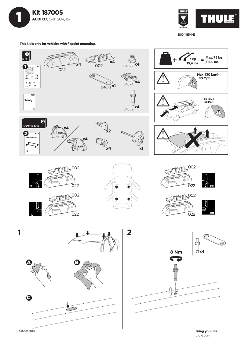 Página nº 1 - Manual de usuario Thule Kit 187005