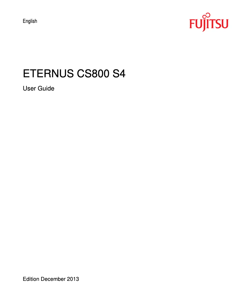 Página nº 1 - Manual de usuario Fujitsu ETERNUS CS800 S4