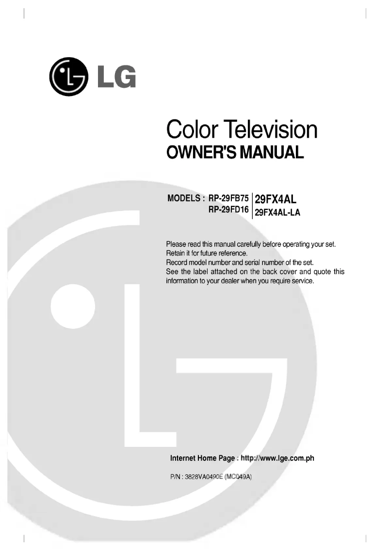 Imagen de la primera página del manual del dispositivo 29FX4AL