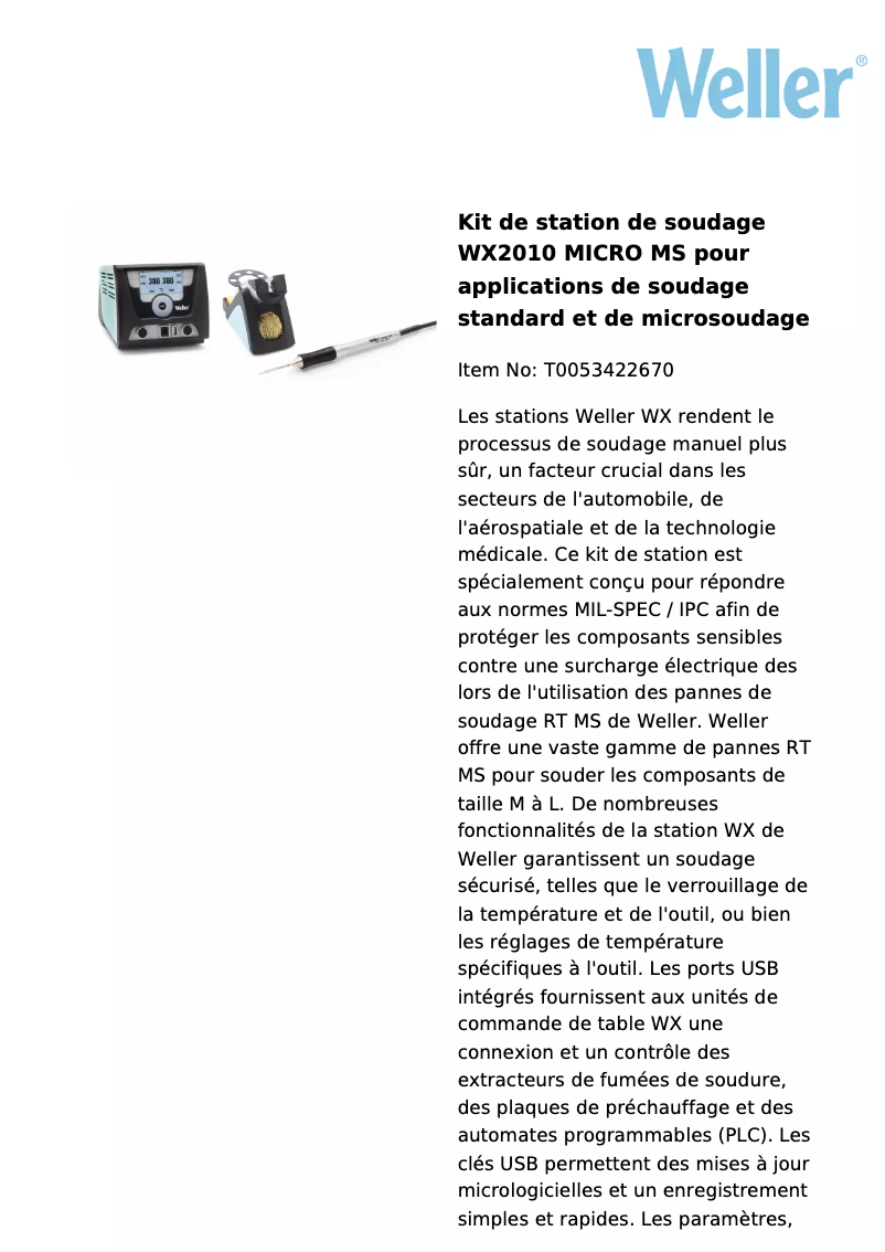 Imagen de la primera página del manual del dispositivo WX 2010