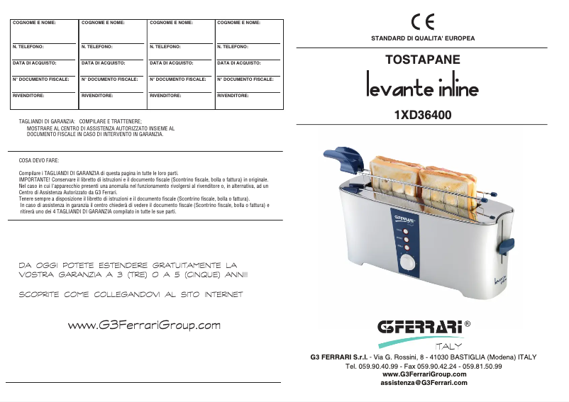 Imagen de la primera página del manual del dispositivo Levante InLine