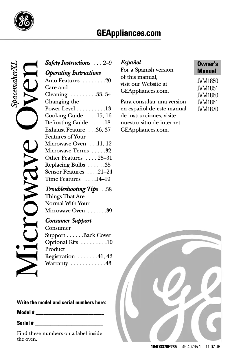 Imagen de la primera página del manual del dispositivo JVM1851CD